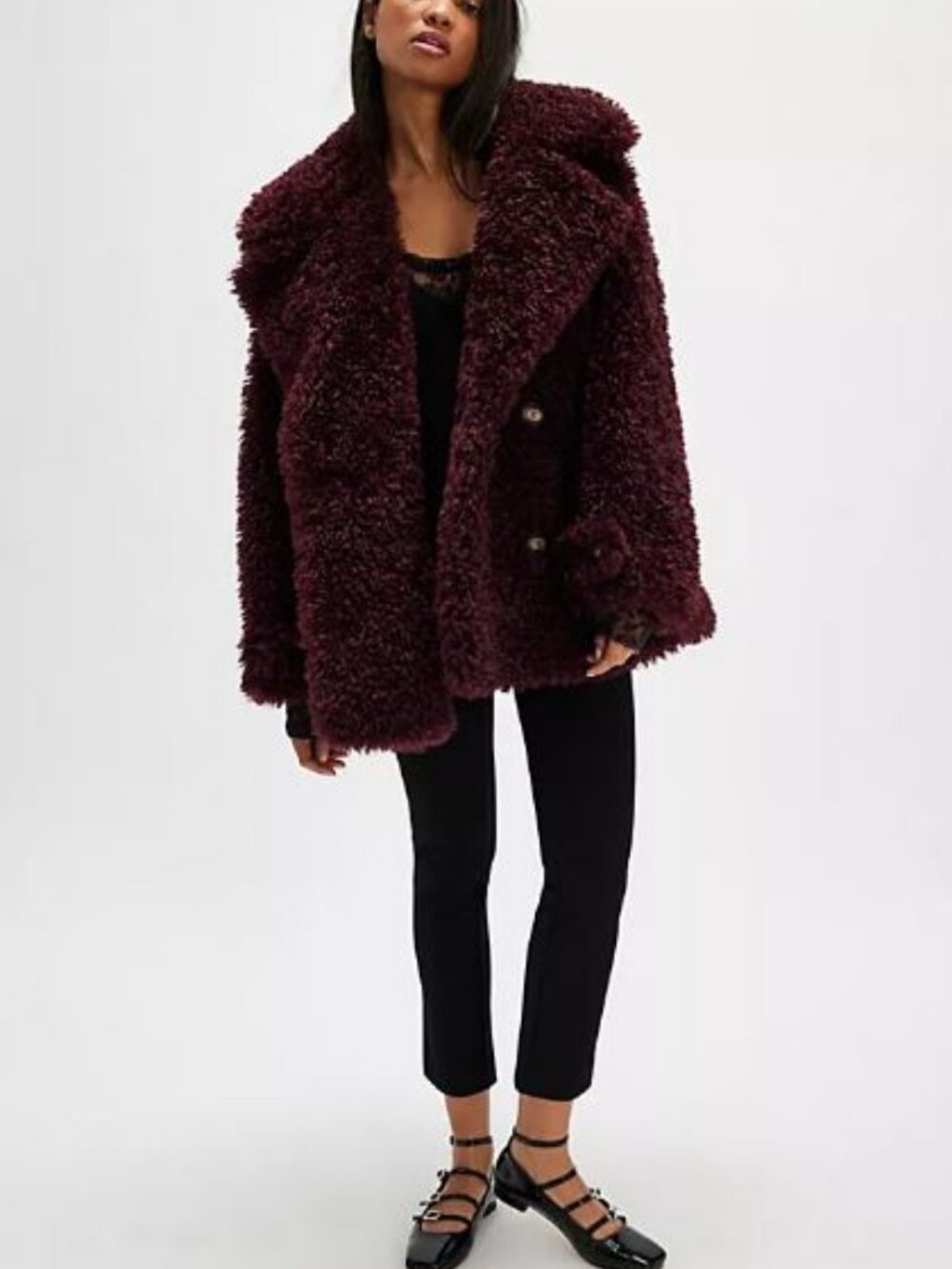 Free People Sophie Faux Fur Peacoat